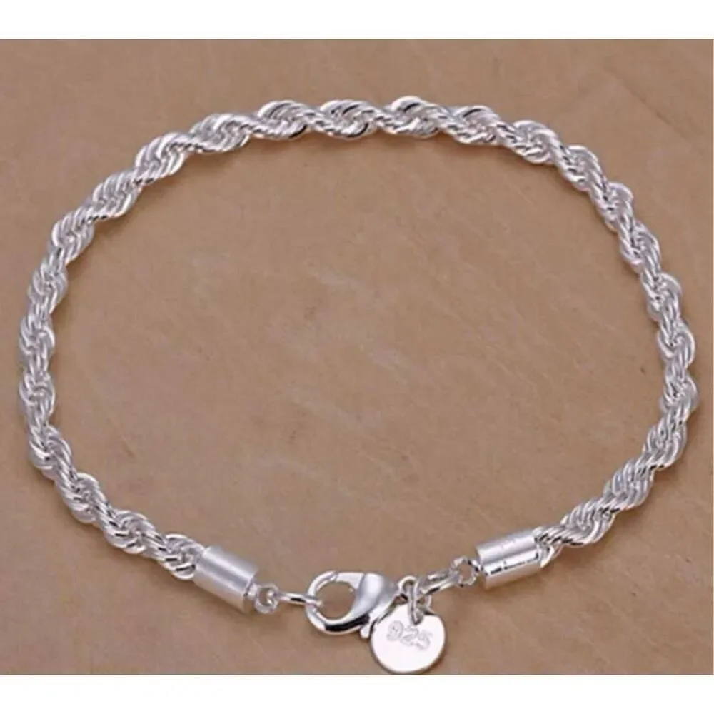 Silver Rope Bracelet